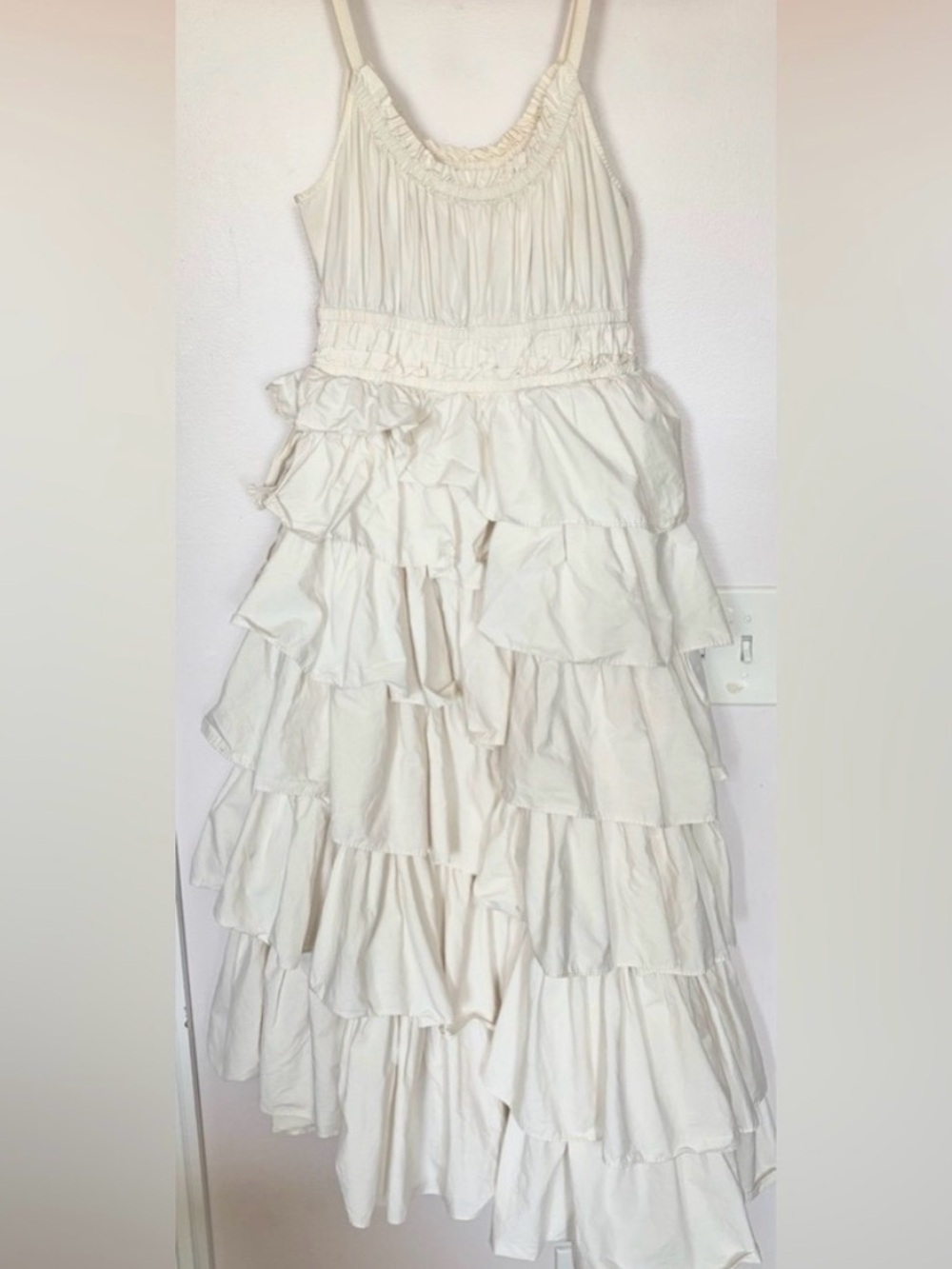 Ulla Johnson Cream Tiered Ruffle Midi Dress - Picture 4 of 7